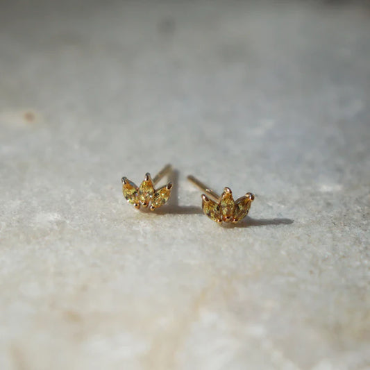Little Taonga Kowhai Gem Stud Earrings