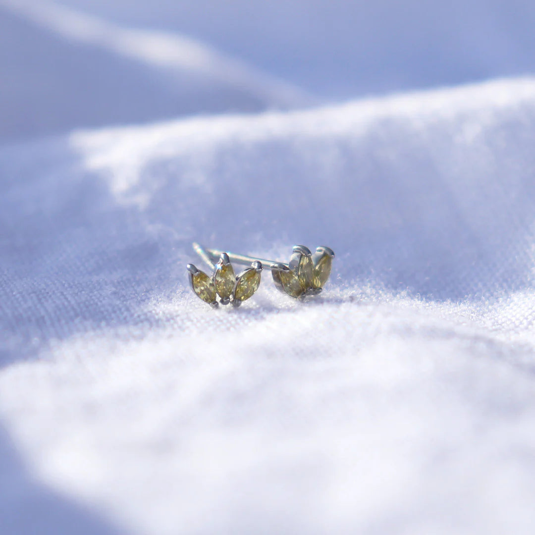 Little Taonga Kowhai Gem Stud Earrings