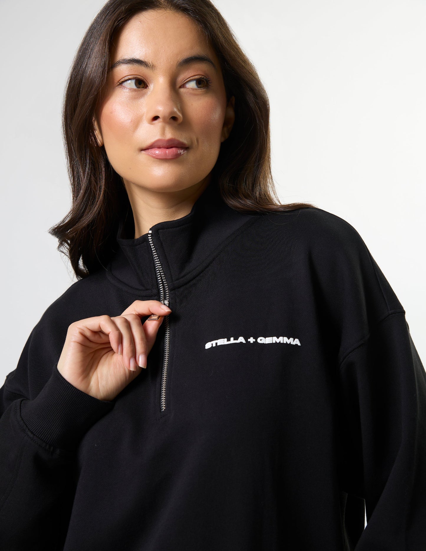 Stella + Gemma Core 1/4 Zip Sweat | Black