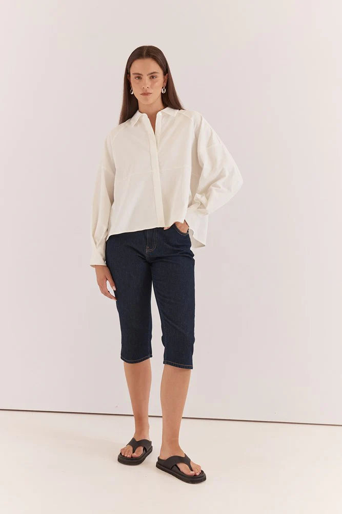 SASS Lela Denim Pedal Pusher | Navy Rinse Wash