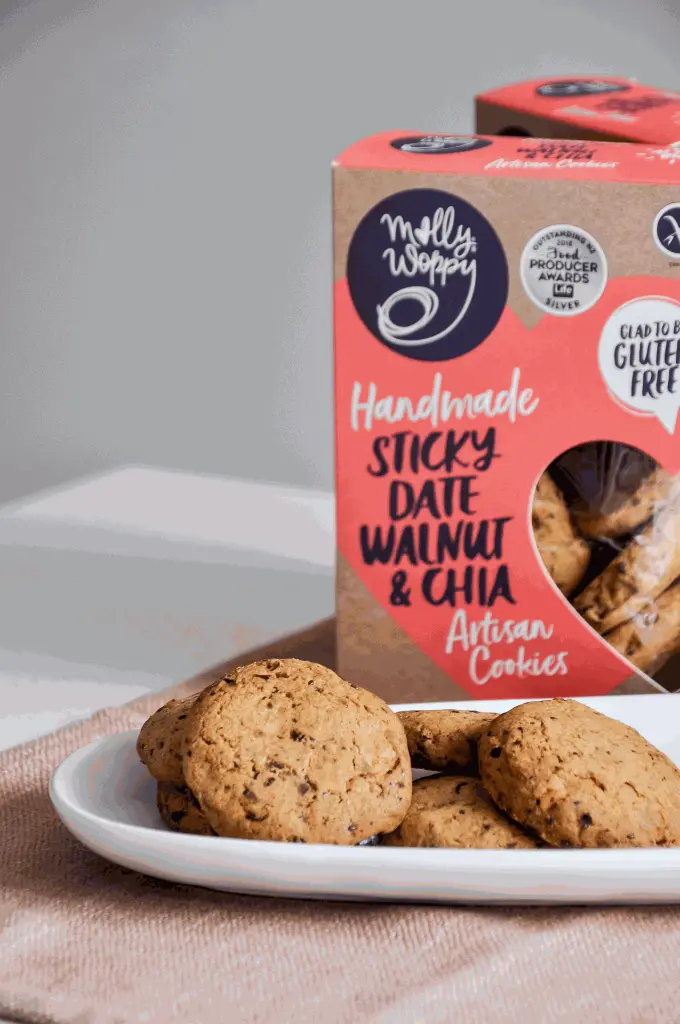 Molly Woppy Gluten Free Sticky Date Walnut & Chia Artisan Cookies