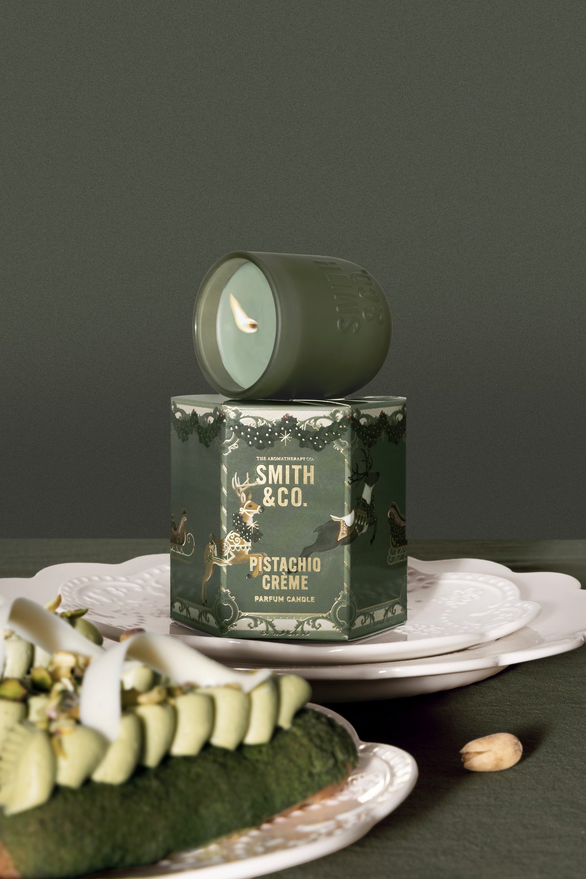 Smith & Co Festive Candle 80g - Pistachio Crème