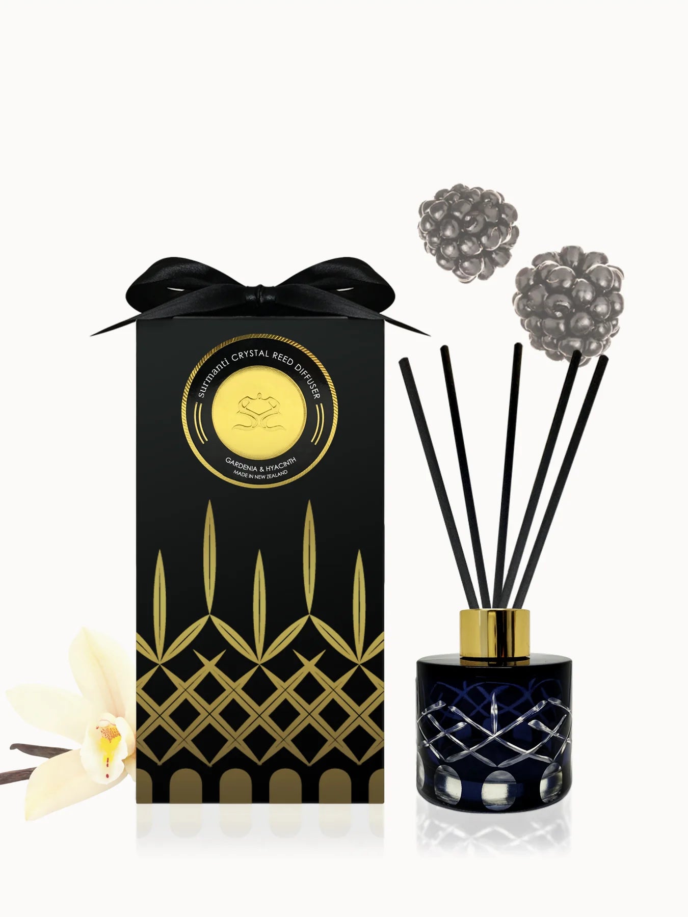 Surmanti Crystal Reed Diffuser - Black Raspberry & Vanilla