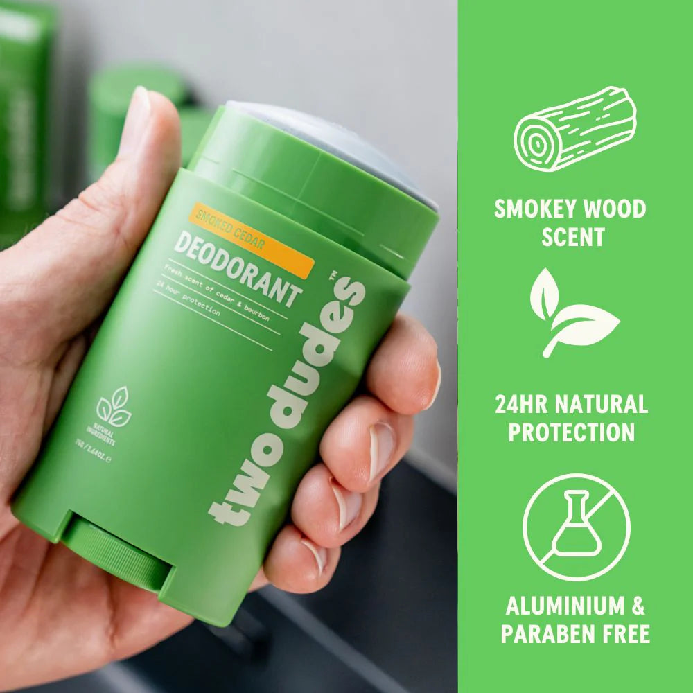 Two Dudes Men's Aluminium Free Deodorant | Smoked Cedar