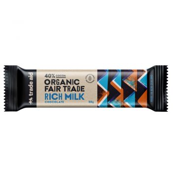 Trade Aid Organic 40% rich milk chocolate – 50g
