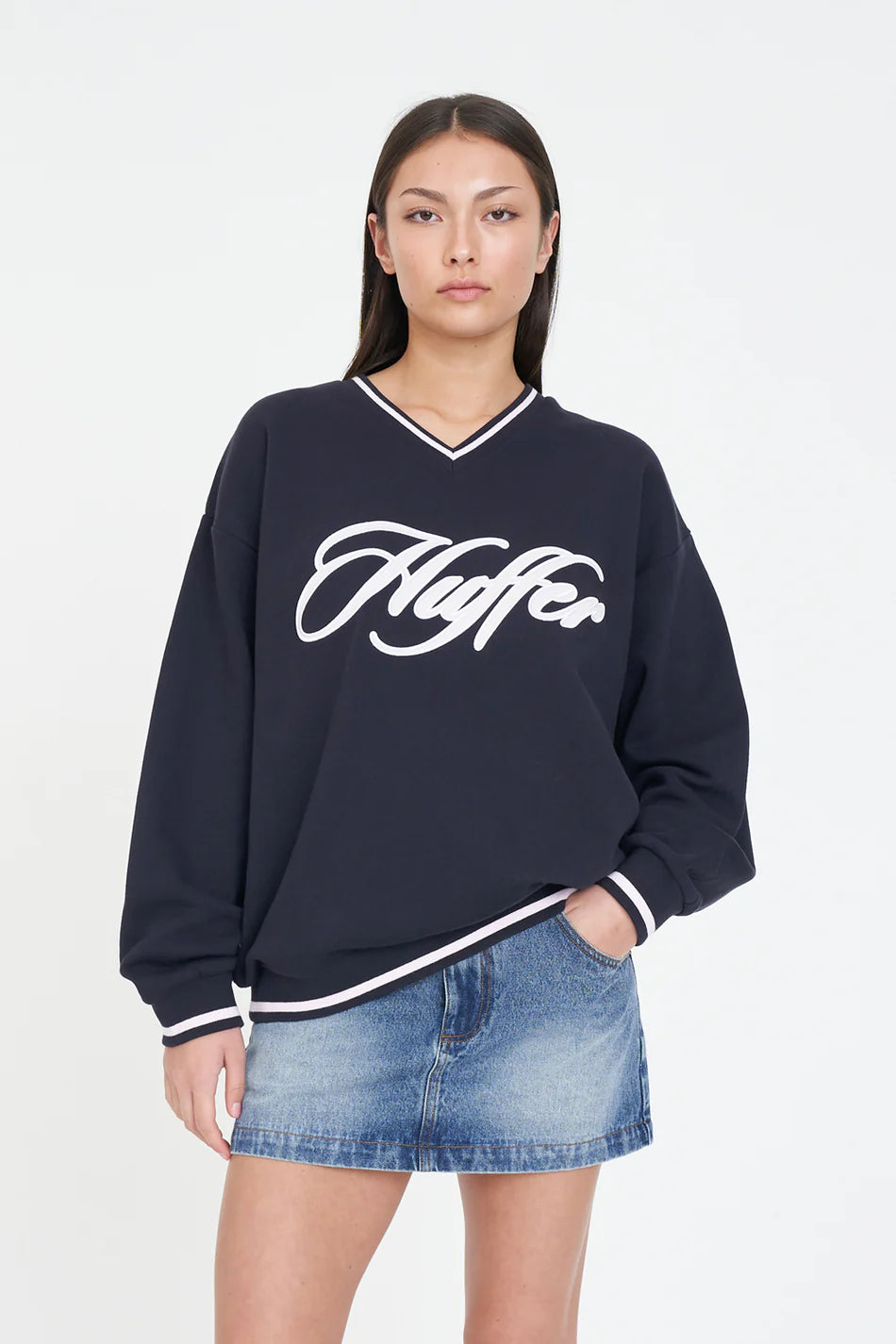 Huffer V-Neck Saturday Crew | Navy