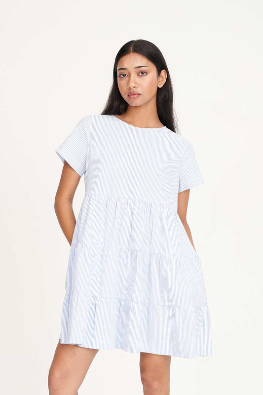 Huffer Milly Dress | Ice Blue Stripe