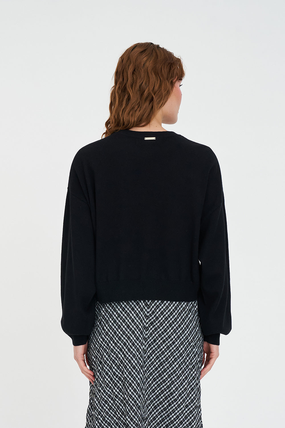 Huffer Merino Bella Crop Knit | Black
