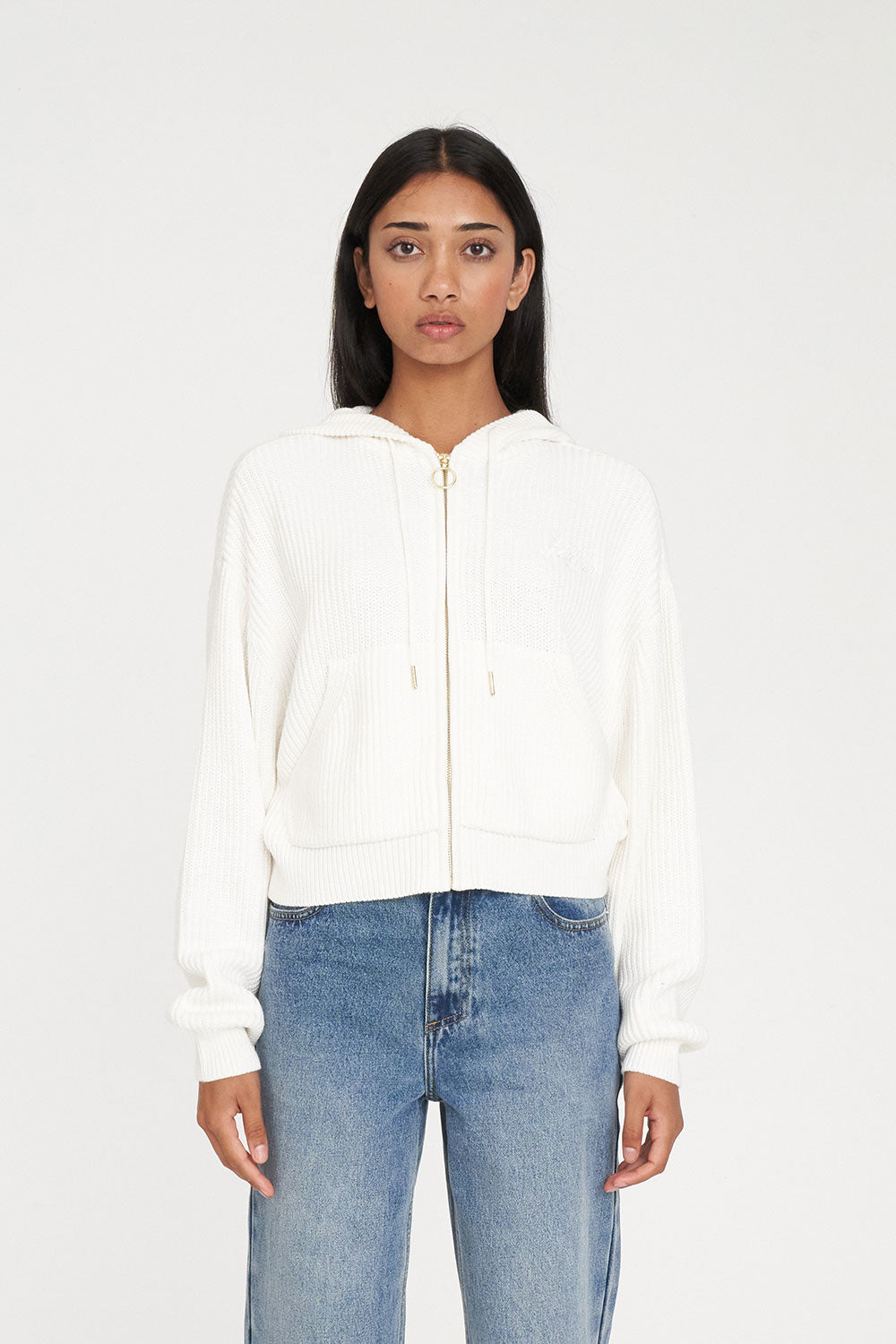 Huffer Signature Hood Knit | Chalk