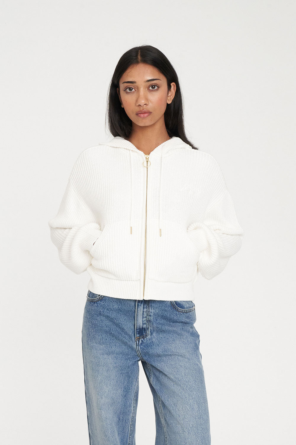 Huffer Signature Hood Knit | Chalk