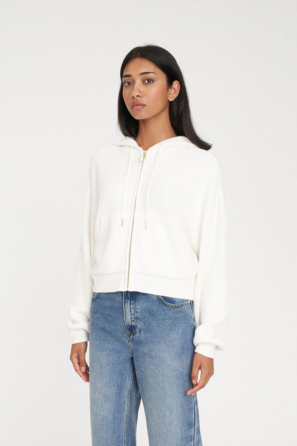 Huffer Signature Hood Knit | Chalk