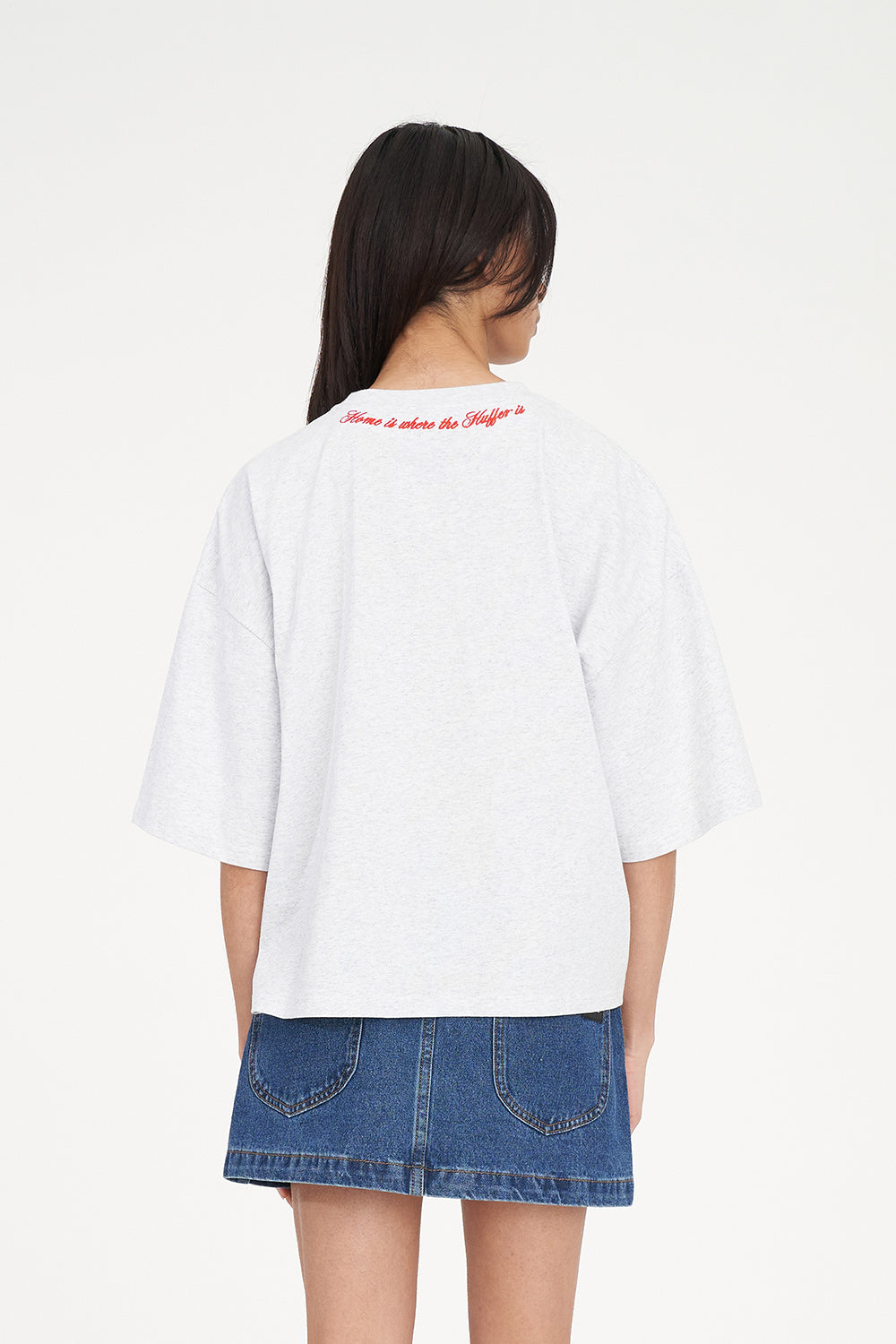 Huffer Boxy Tee | Home Run Silver Marle