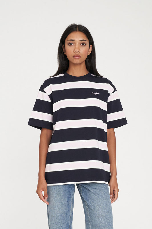 Huffer Brooklyn Relax Tee | Navy/Petal