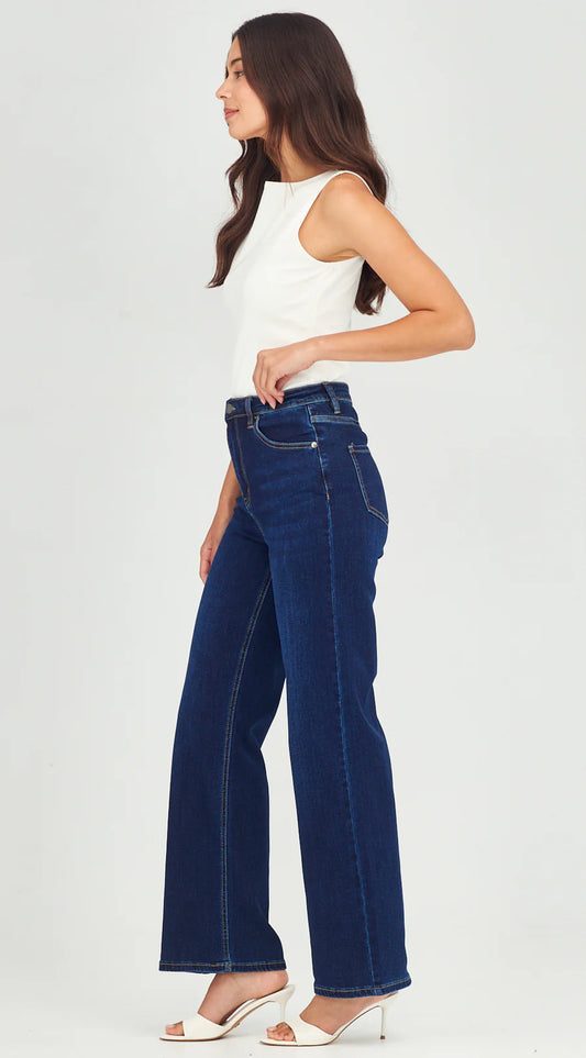 Junkfood Wendy Wide Leg Dark Blue Jean