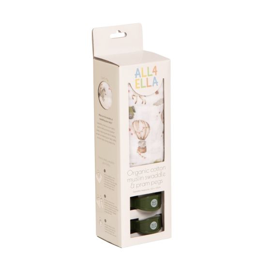 All4Ella Muslin & Pram Peg Box Set | Monkey Carnival