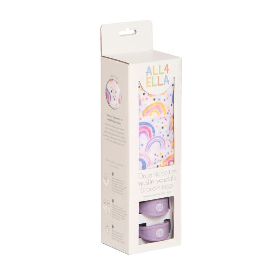 All4Ella Muslin & Pram Peg Box Set | Watercolour