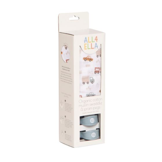 All4Ella Muslin & Pram Peg Box Set | Trucks