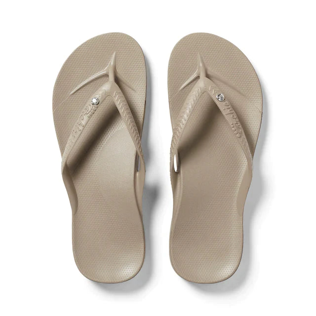 Archies Arch Support Jandals - Taupe Crystal