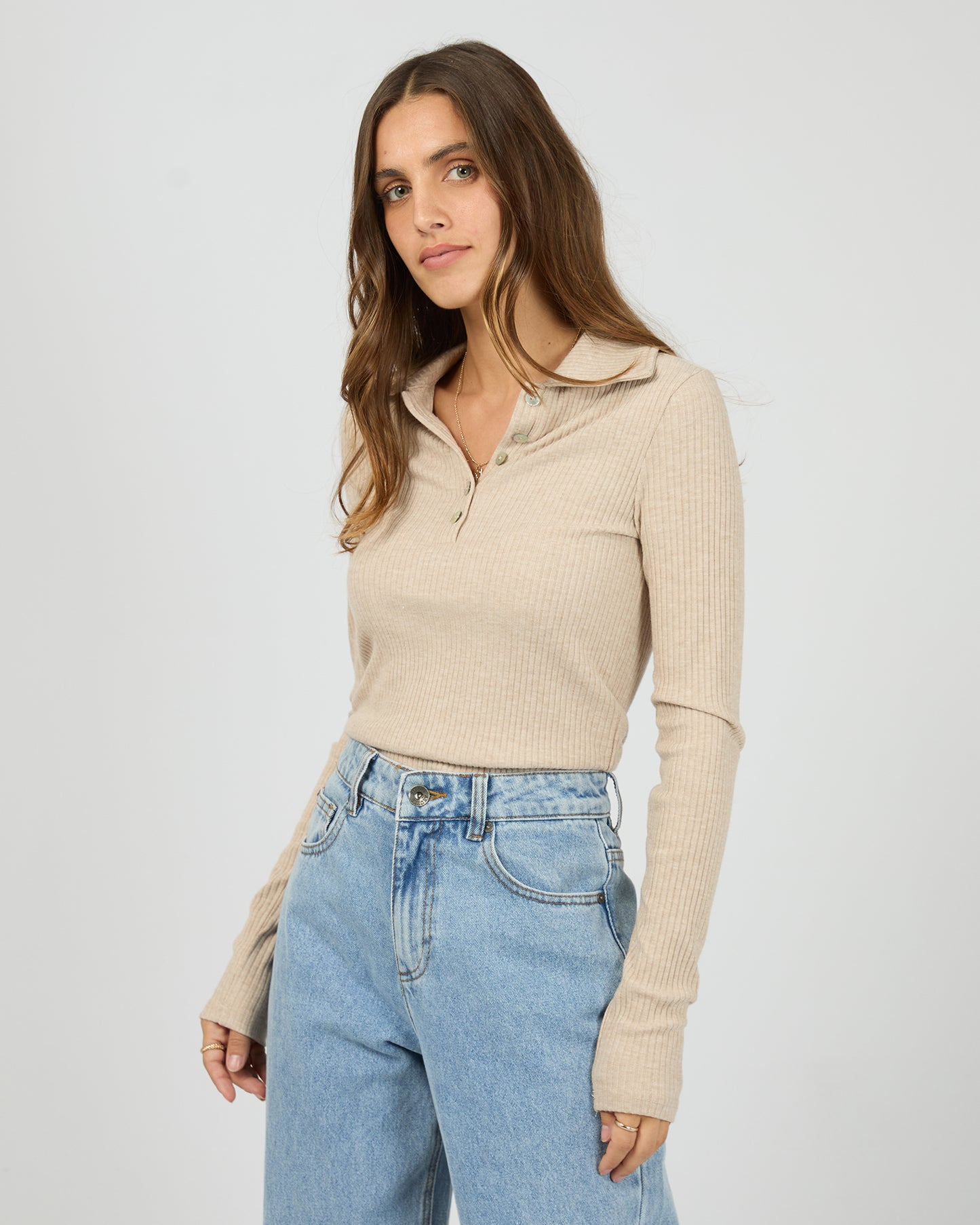 Silent Theory Aria Long Sleeve Top | Oat