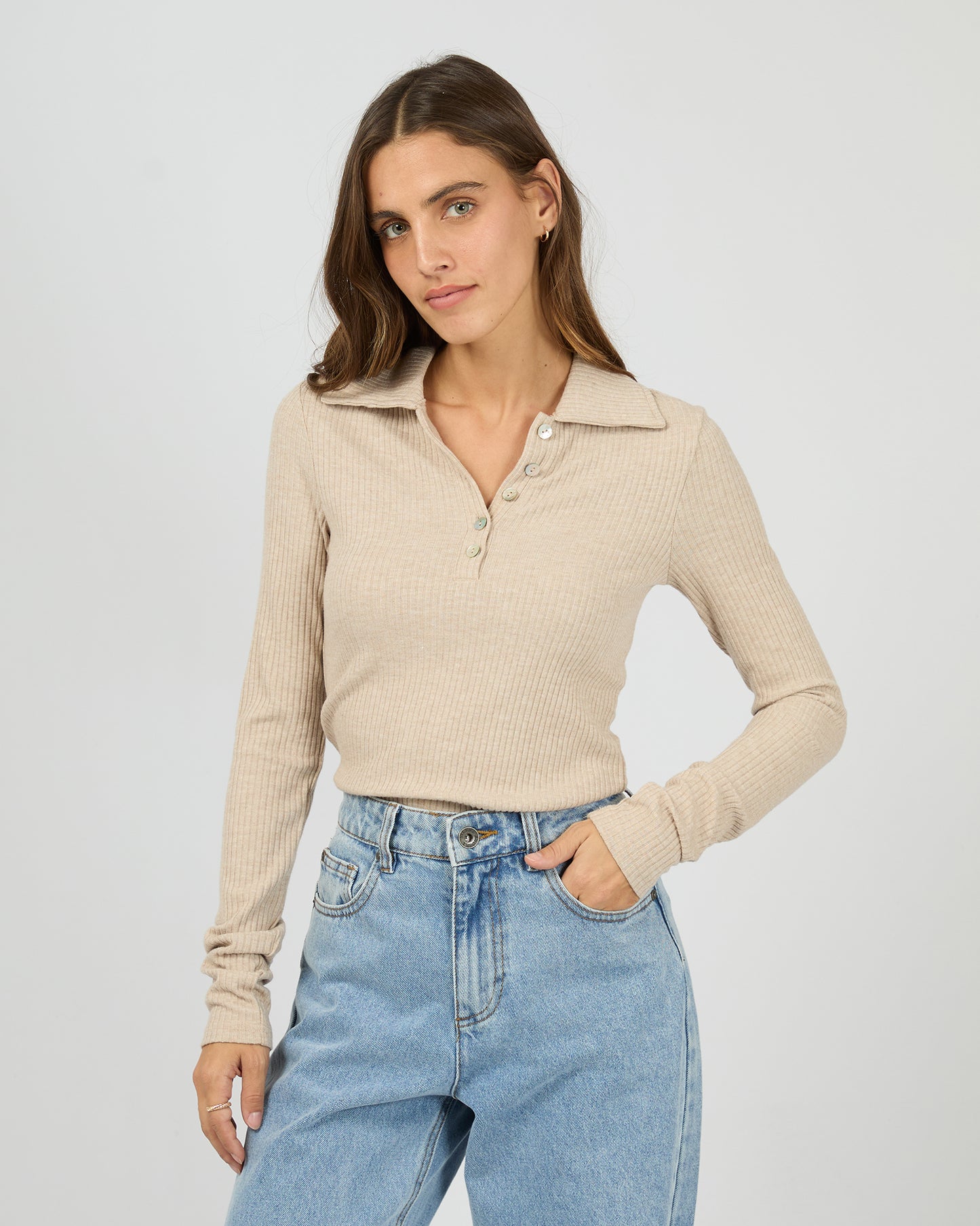 Silent Theory Aria Long Sleeve Top | Oat