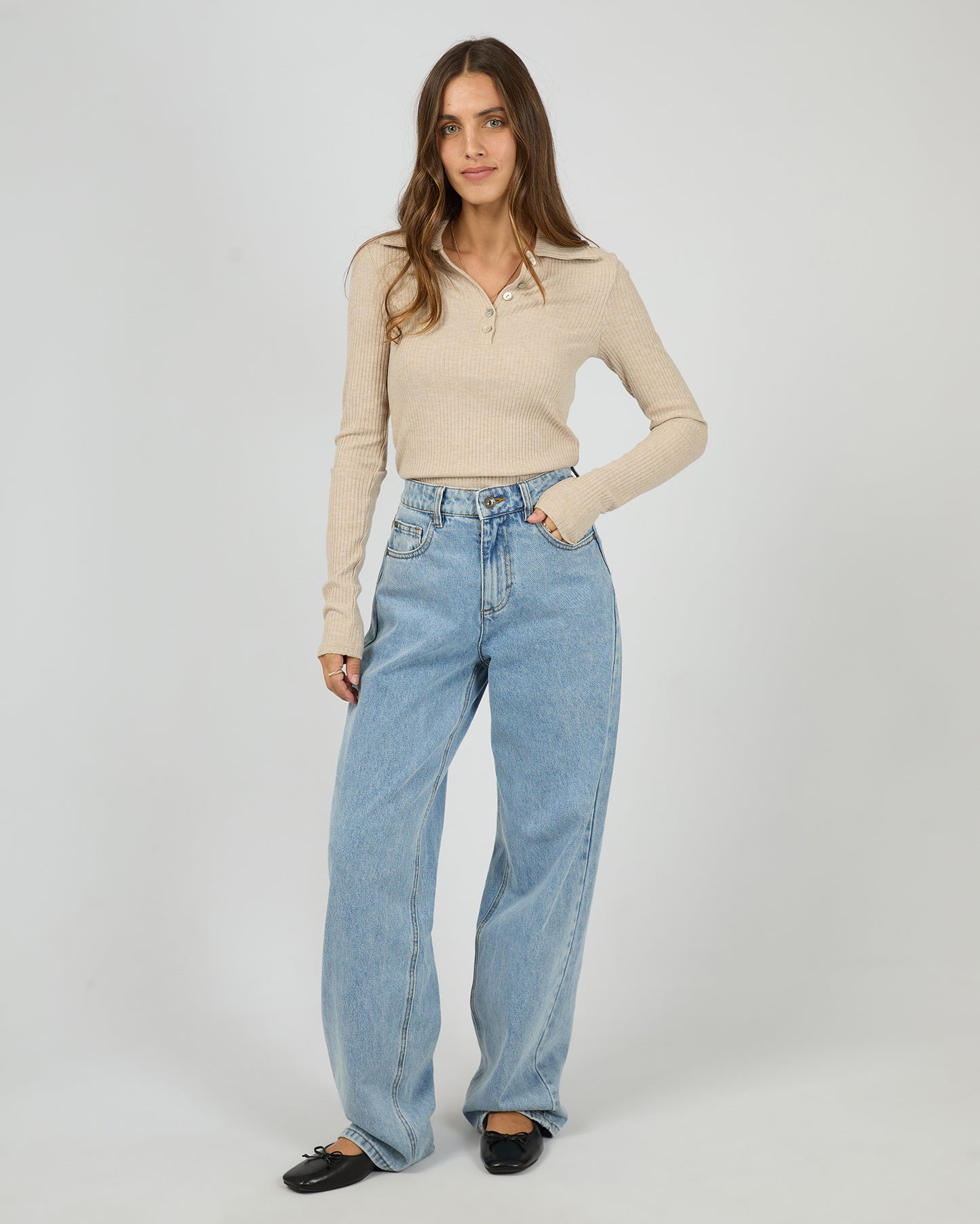 Silent Theory Aria Long Sleeve Top | Oat