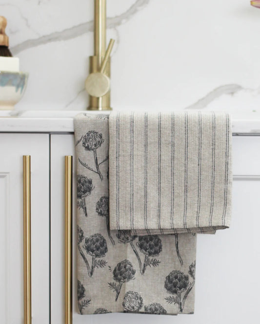 Raine & Humble Artichoke Tea Towel Set - Charcoal