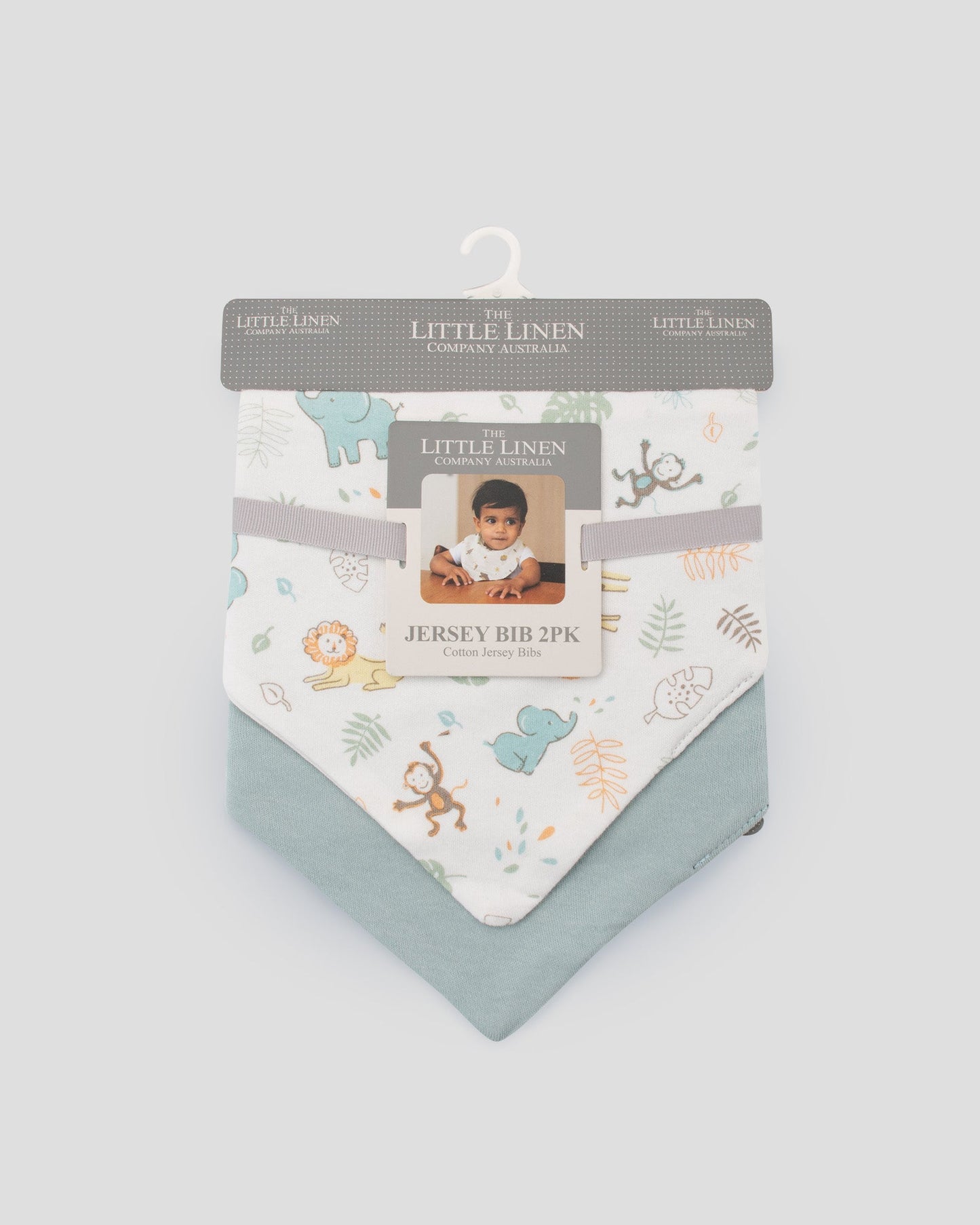 Little Linen Jersey Bib 2 pk | Savanna Giraffe