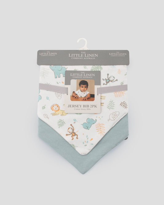 Little Linen Jersey Bib 2 pk | Savanna Giraffe