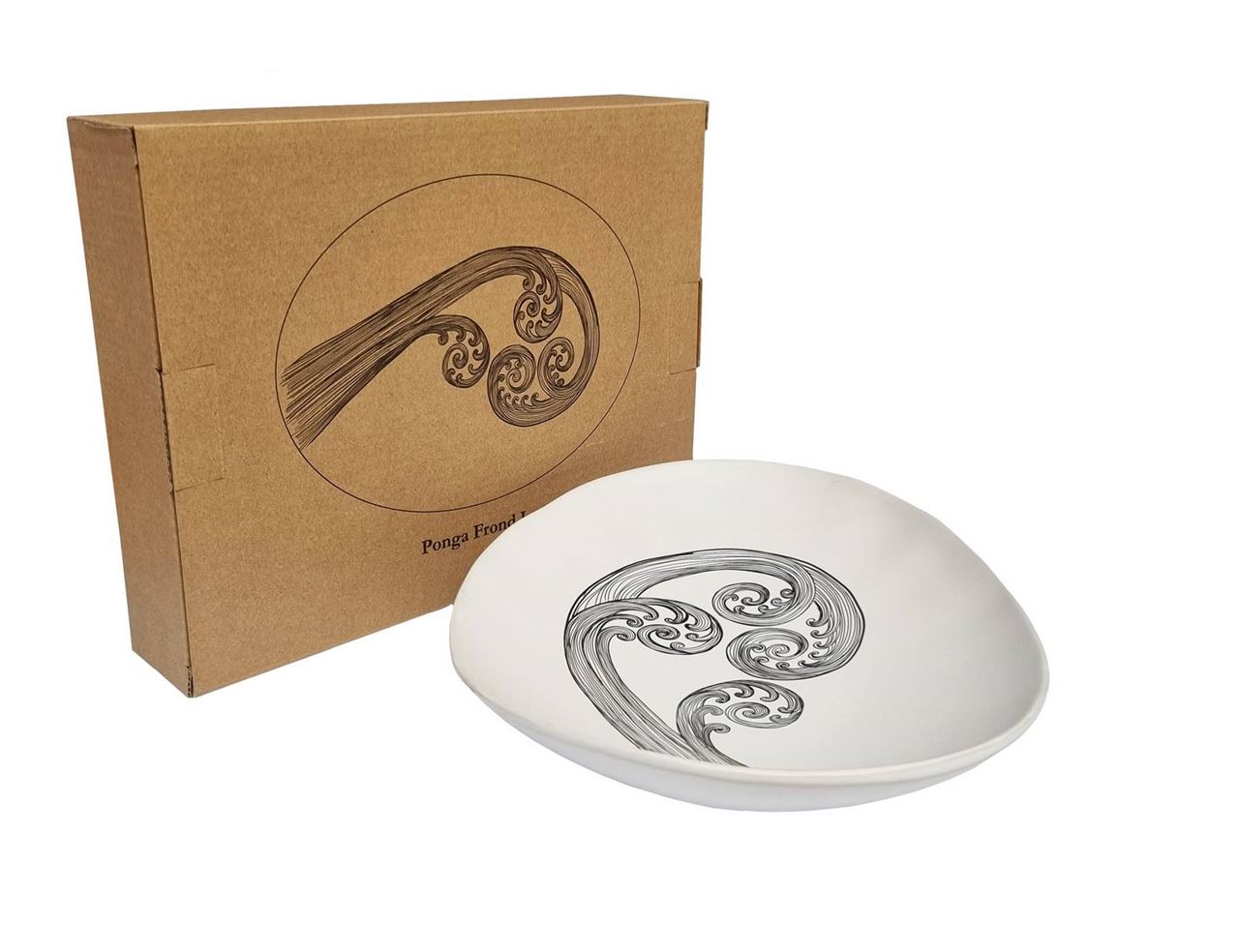 Jo Luping Design - Ponga Frond I Black On White | 24cm Porcelain Bowl