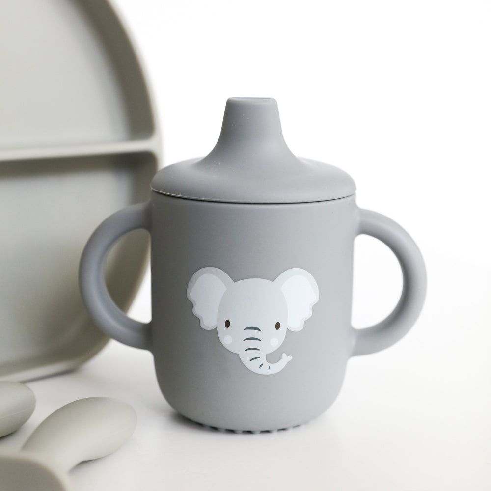 Splosh Baby Silicone Sippy Cup - Grey Elephant
