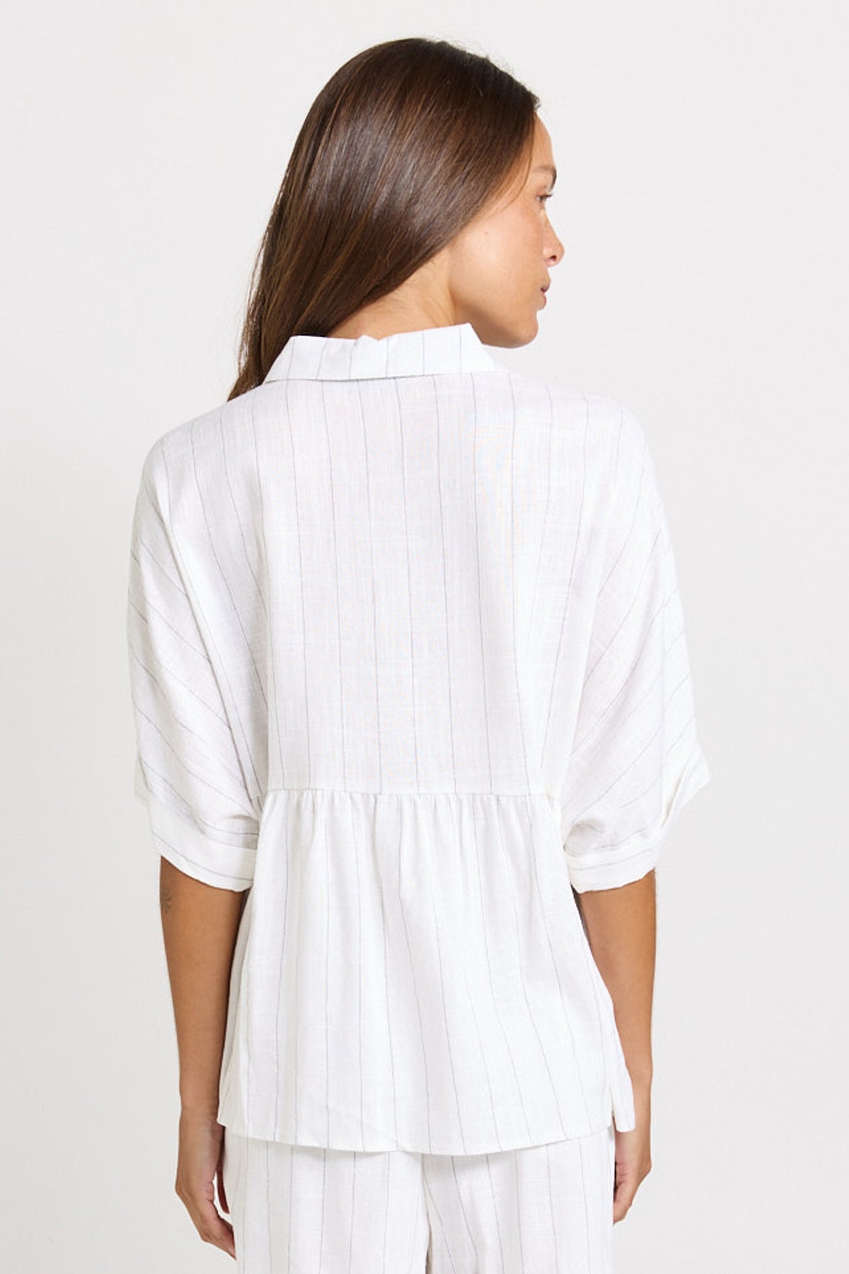 Betty Basics Ophelia Shirt | White / Black White Stripe