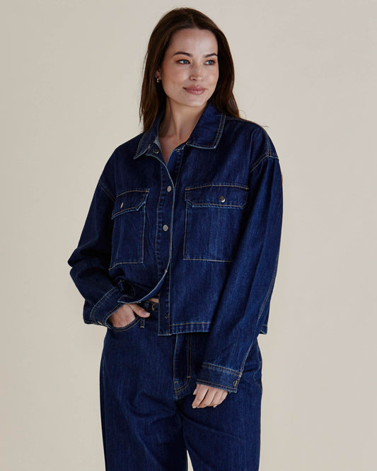 Betty Basics Selby Denim Jacket | Dark Blue