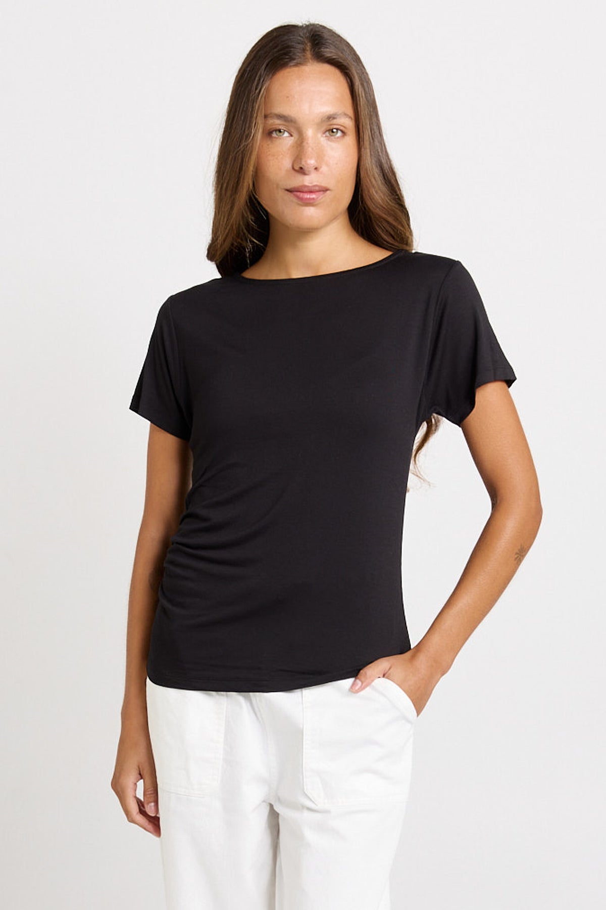 Betty Basics Victoria Viscose Tee | Black