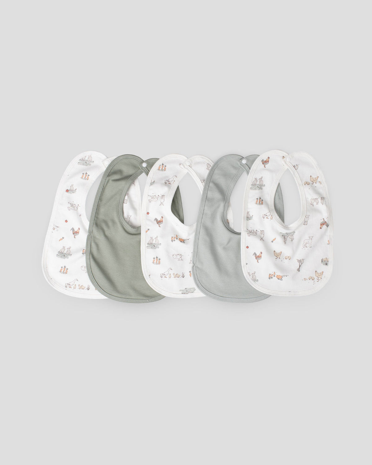 Little Linen Jersey Bib 5 pk | Farmyard Lamb
