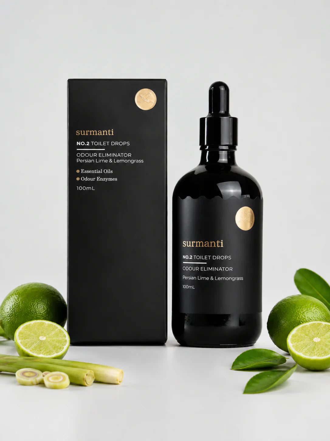 Surmanti Natural No.2 Toilet Drops - Persian Lime & Lemongrass 100mL