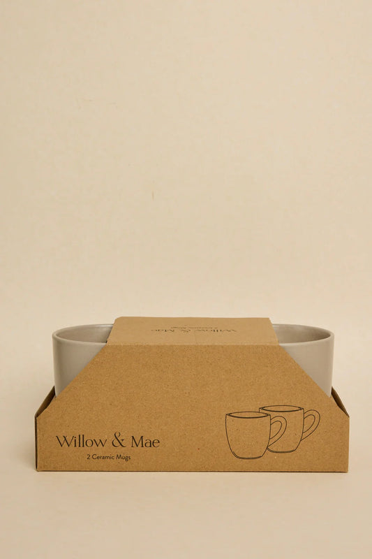 Willow & Mae Caffeine Fix Stone Speckle Pack 2 Mugs