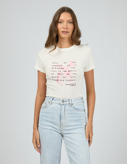 All About Eve Clover Linen Blend Tee | White