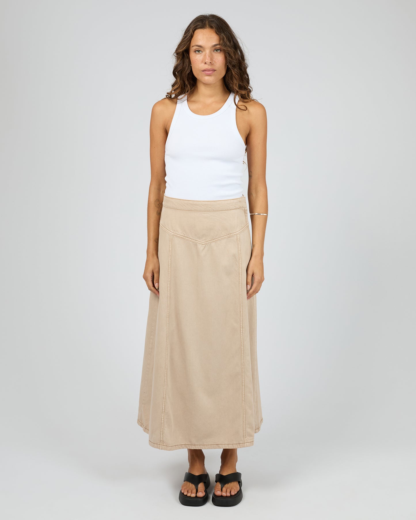 Silent Theory Cove Maxi Skirt | Beige