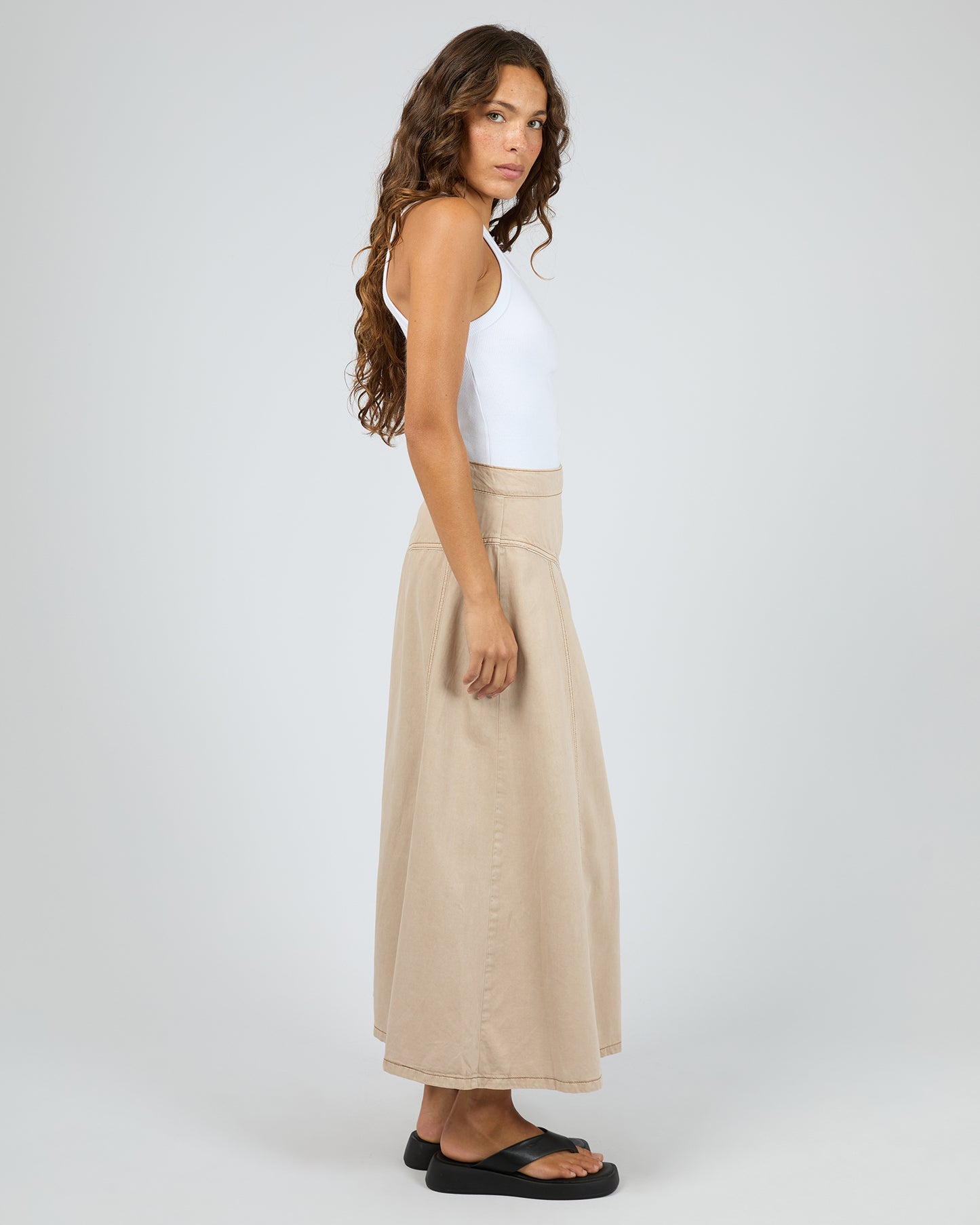 Silent Theory Cove Maxi Skirt | Beige