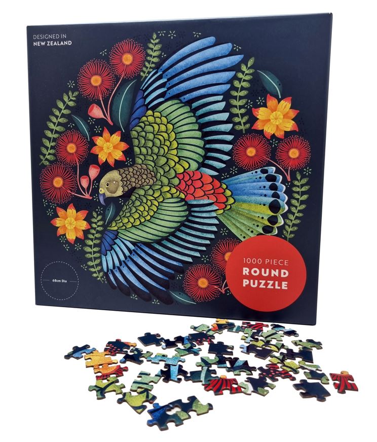 Catherine Marion - Cheeky Kea 1000 Pce - Round Puzzle