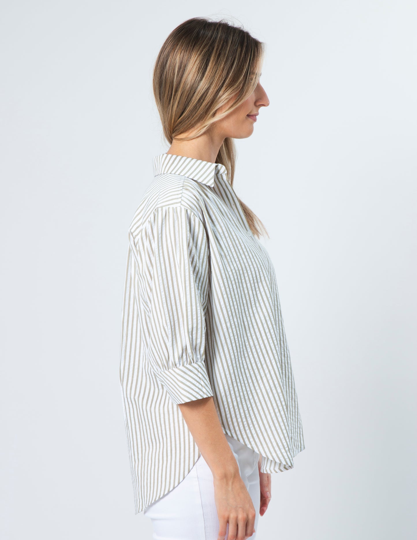 Stella + Gemma Deedee Shirt | Mushroom Stripe