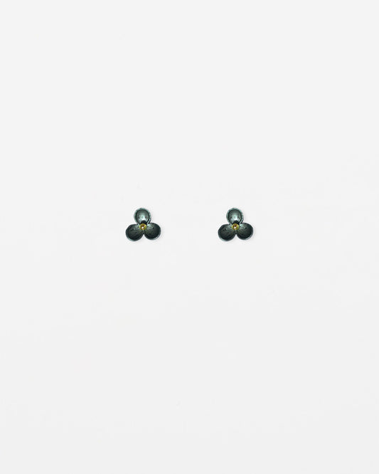 Stella + Gemma Mini Petal Stud | Army Green