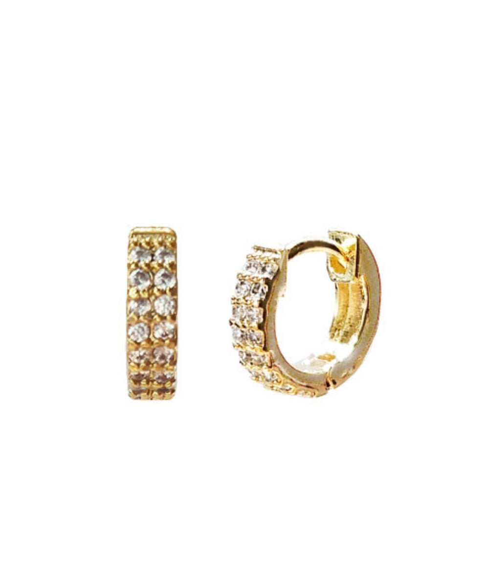 Stella + Gemma Crystal Huggies | Silver or Gold