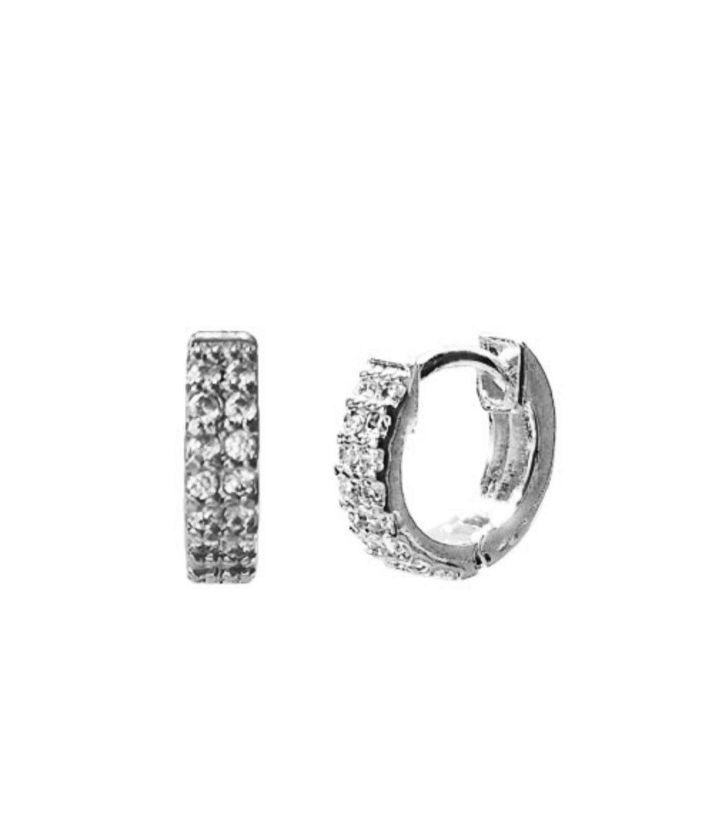 Stella + Gemma Crystal Huggies | Silver or Gold