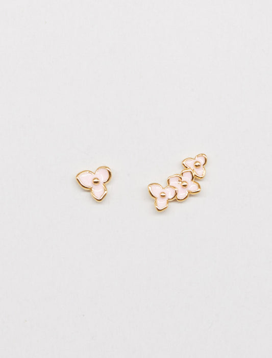 Stella + Gemma Flower Stud Earrings - Pink