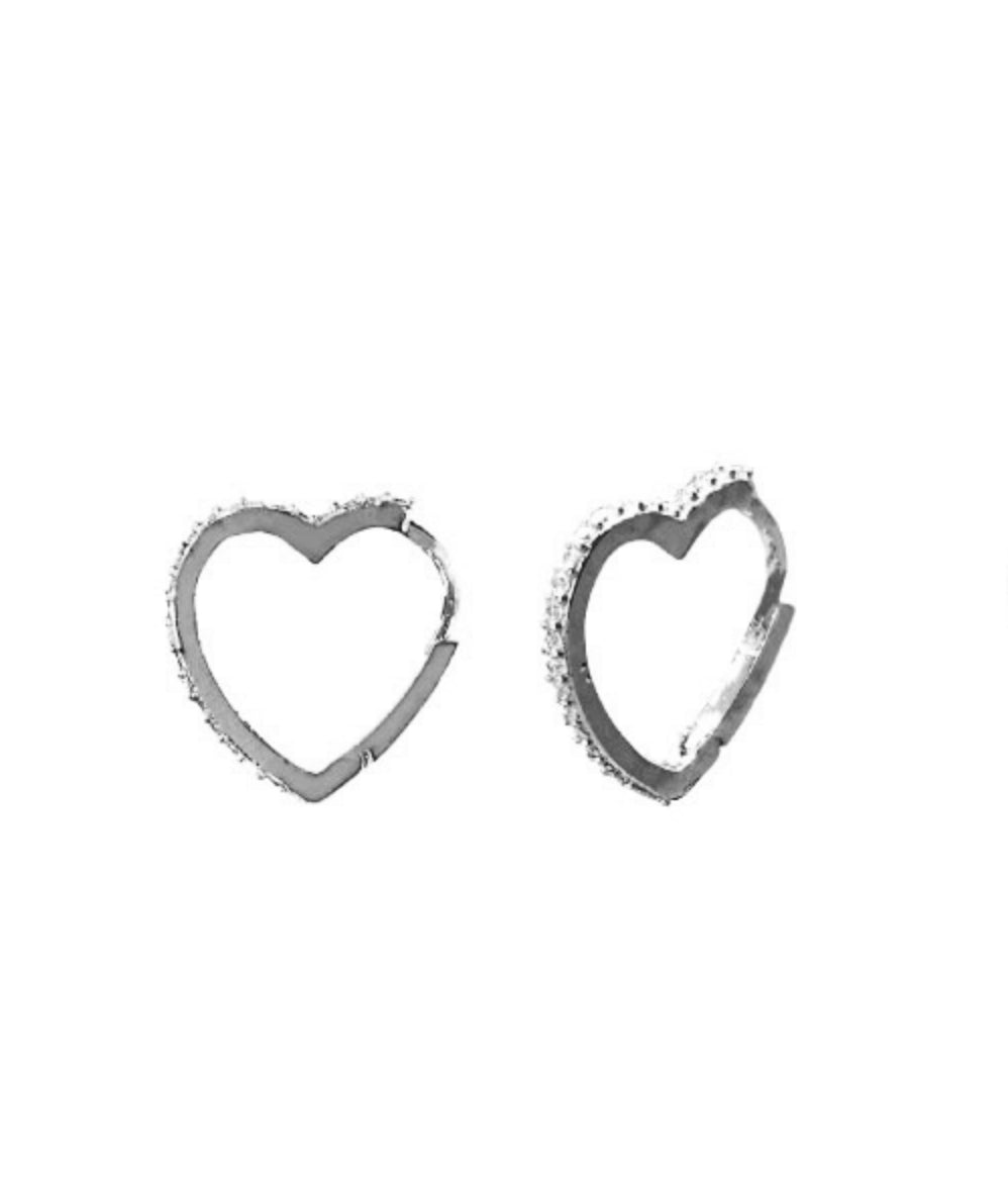 Stella + Gemma Crystal Heart Earrings | Silver or Gold