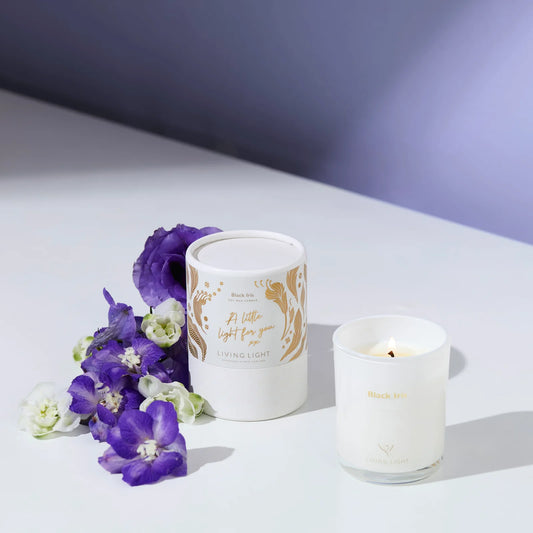 Living Light Soy Candle - A Little Light Light For You - Black Iris