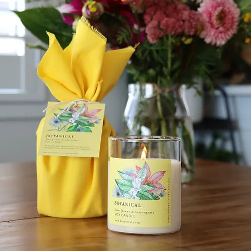 Botanical New Zealand Soy Candle - Lime flower & Lemongrass