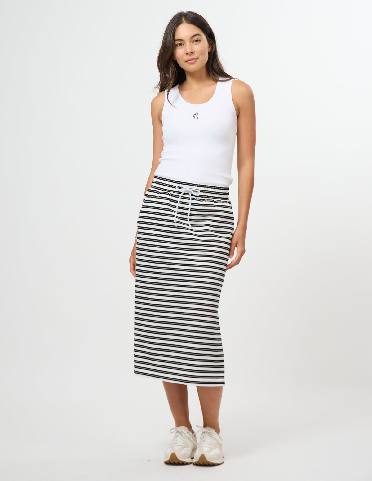 Stella + Gemma Essentials Skirt | Black White Stripe