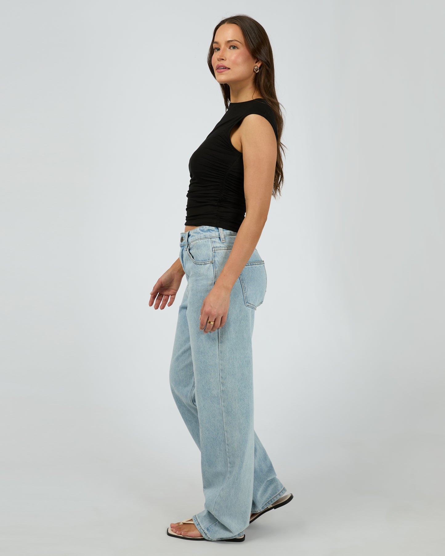 Silent Theory Evie Ruched Top | Black